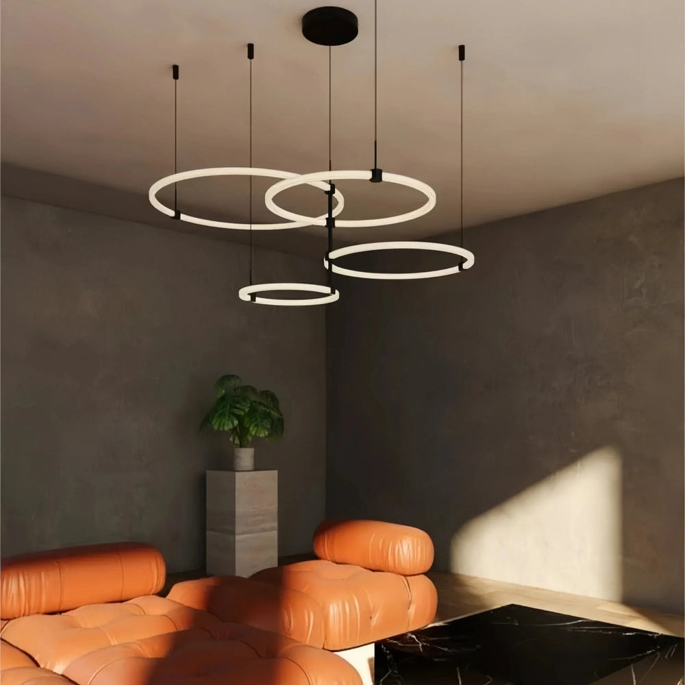 Bruni LED Chandelier Brushed Gold and Black - Arialamps