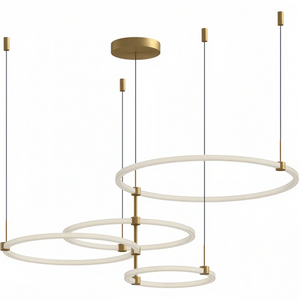 Bruni LED Chandelier Brushed Gold and Black - Arialamps