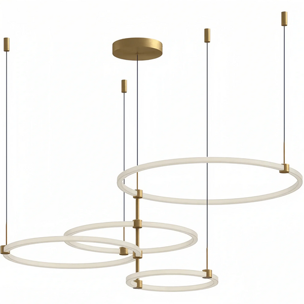 Bruni LED Chandelier Brushed Gold and Black - Arialamps