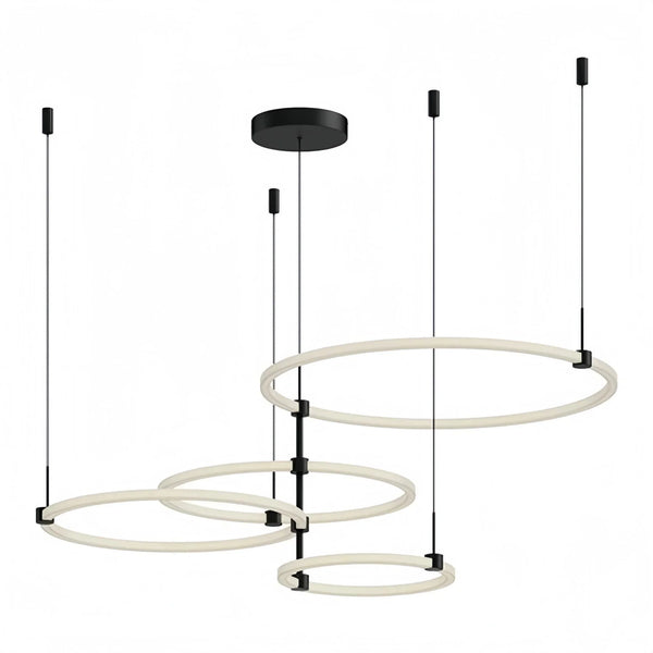 Bruni LED Chandelier Brushed Gold and Black - Arialamps