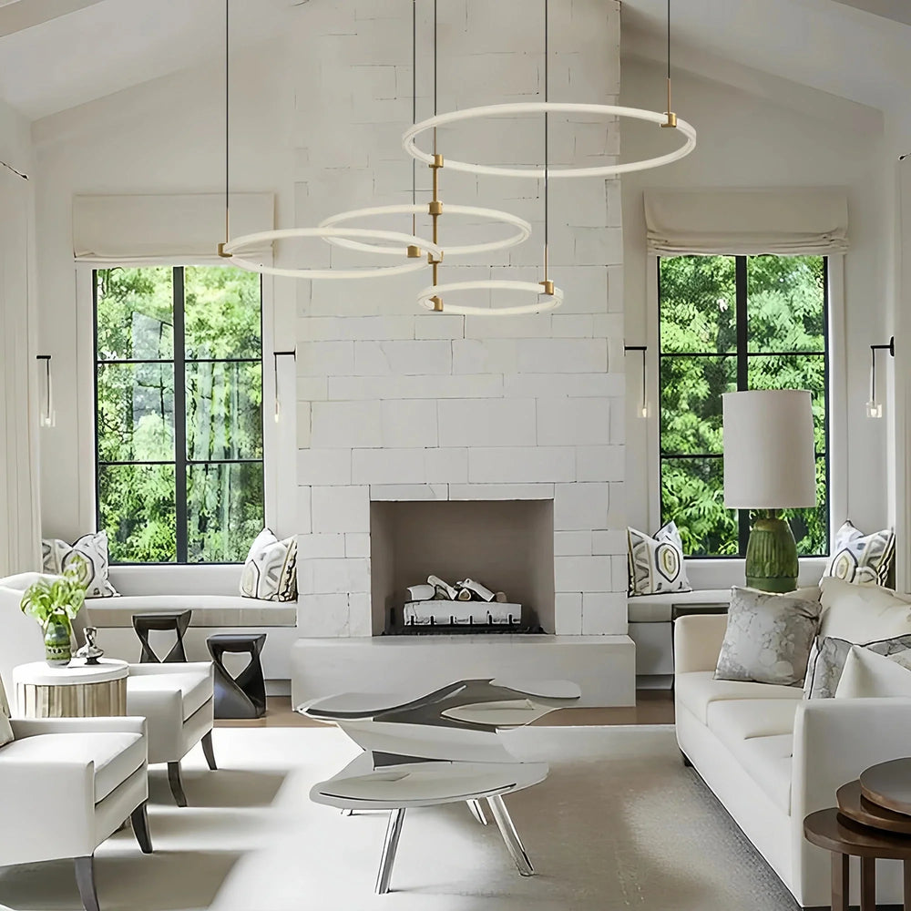 Bruni LED Chandelier Brushed Gold and Black - Arialamps