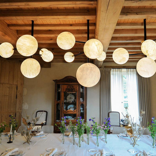 Carol Sphere Delight - Modern Artistic Alabaster Chandelier Light-chandeliers for dining room,chandeliers for stairways,chandeliers for foyer,chandeliers for bedrooms,chandeliers for kitchen,chandeliers for living room-Arialamps