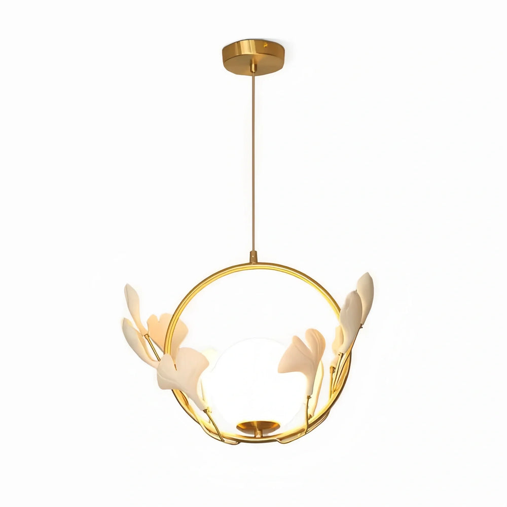 Ceramic Gingko Pendant Lamp-Model B ∅ 15.7″ X H 11.8″ / Dia 40cm X H 30cm-