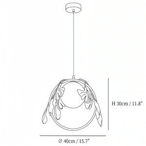 Ceramic Gingko Pendant Lamp-