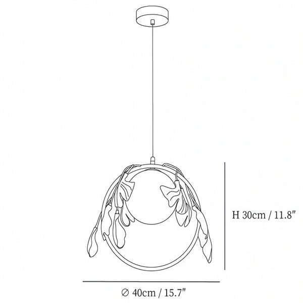 Ceramic Gingko Pendant Lamp-