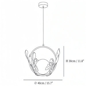 Ceramic Gingko Pendant Lamp-