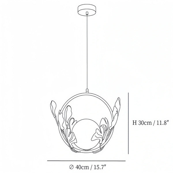 Ceramic Gingko Pendant Lamp-