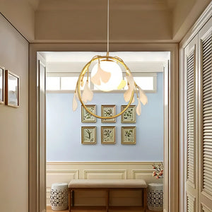 Ceramic Gingko Pendant Lamp-Model B ∅ 15.7″ X H 11.8″ / Dia 40cm X H 30cm-