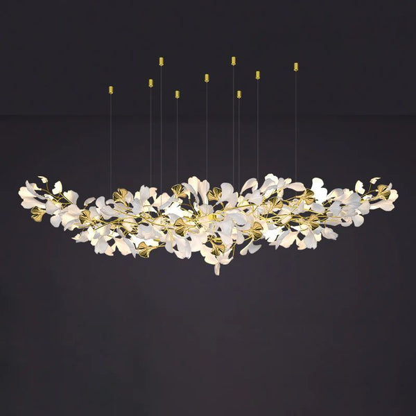 Ceramic Ginkgo Branch Chandelier Light-chandeliers for dining room,chandeliers for stairw-Arialamps