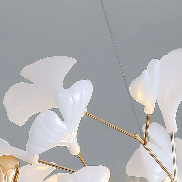 Ceramic Ginkgo Cascading Chandelier-chandeliers for dining room,chandeliers for stairways,chandeliers for foyer,chandeliers for bedrooms,chandeliers for kitchen,chandeliers for living room-Arialamps