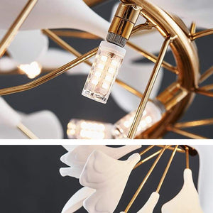 Ceramic Ginkgo Curved Chandelier