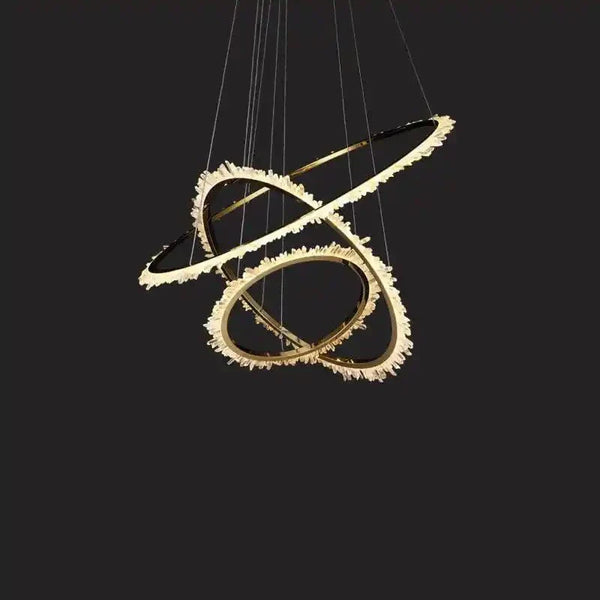 Cervine Modern Rock Crystal Ring Round Chandelier Cluster - Arialamps
