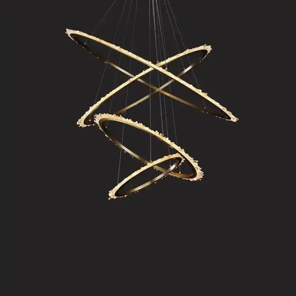 Cervine Modern Rock Crystal Ring Round Chandelier Cluster - Arialamps