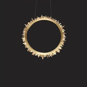 Cervine Modern Rock Crystal Ring Round Chandelier Cluster - Arialamps