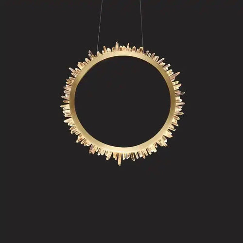 Cervine Modern Rock Crystal Ring Round Chandelier Cluster - Arialamps