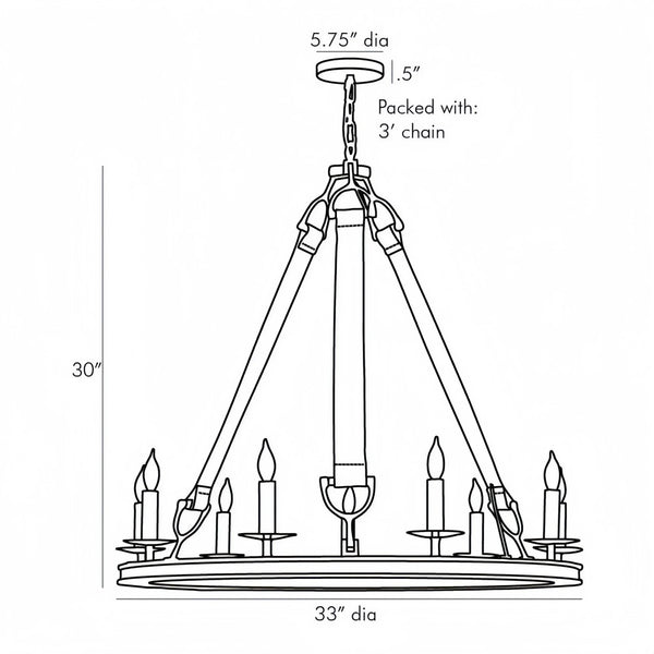 Chaney Chandelier 33”D - Arialamps