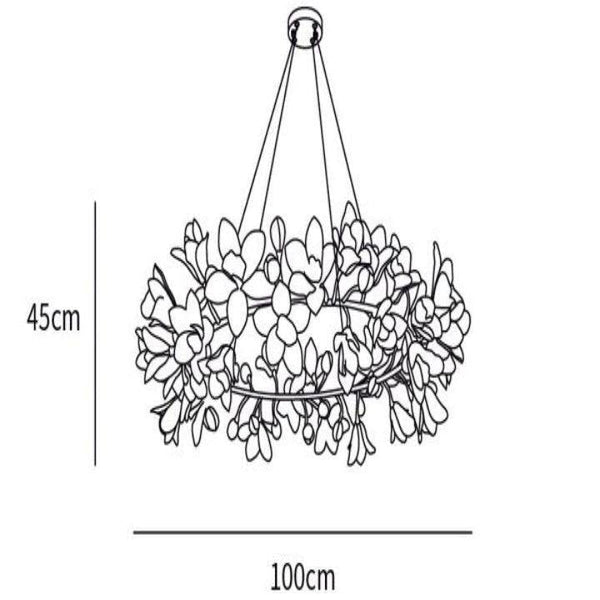 Circular Blossom Chandelier-chandeliers for dining room,chandeliers for stairways,chandeliers for foyer,chandeliers for bedrooms,chandeliers for kitchen,chandeliers for living room-Dia 39.4″(100cm) x H 17.7″(45cm)-Arialamps