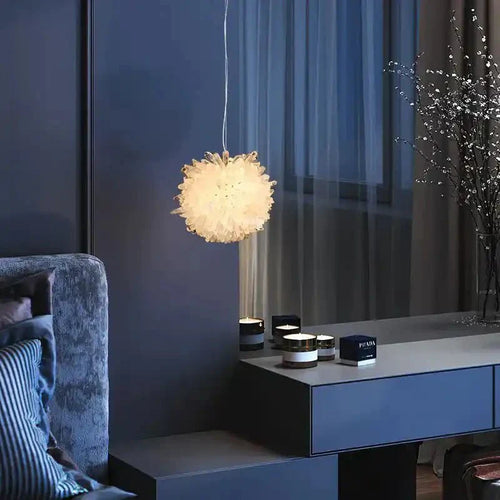 Clear Geode Quartz Crystal Ball Modern Pendant Light - Arialamps