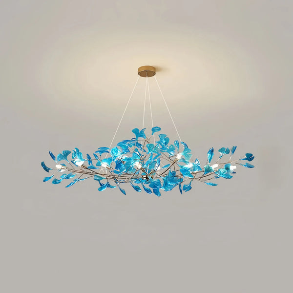 Colorful Glass Ginkgo Leaf Chandelier-chandeliers for dining room,chandeliers for stairways,chandeliers for foyer,chandeliers for bedrooms,chandeliers for kitchen,chandeliers for living room-Arialamps