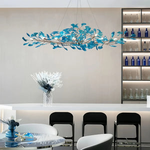 Colorful Glass Ginkgo Leaf Chandelier-chandeliers for dining room,chandeliers for stairways,chandeliers for foyer,chandeliers for bedrooms,chandeliers for kitchen,chandeliers for living room-Arialamps