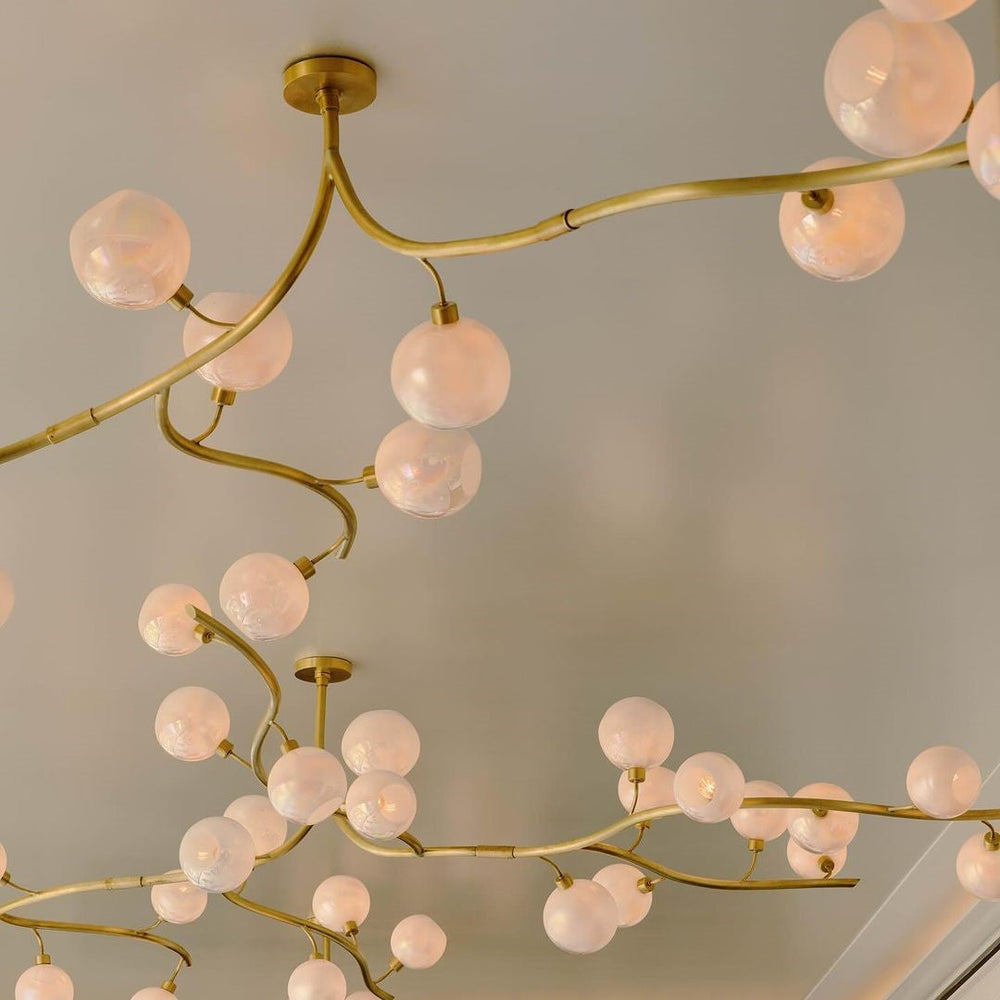 Contemporary Hand-blown Glass Globes Branch Chandelier for Dining Room Living Room and Kitchen Island-Chandeliers-Arialamps