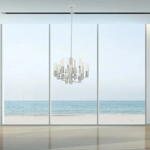 Crystal Cylinders Chandelier 16 Lights Dimmable - Arialamps