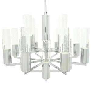 Crystal Cylinders Chandelier 16 Lights Dimmable - Arialamps