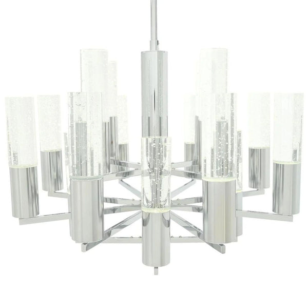 Crystal Cylinders Chandelier 16 Lights Dimmable - Arialamps