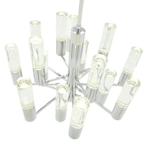 Crystal Cylinders Chandelier 16 Lights Dimmable - Arialamps