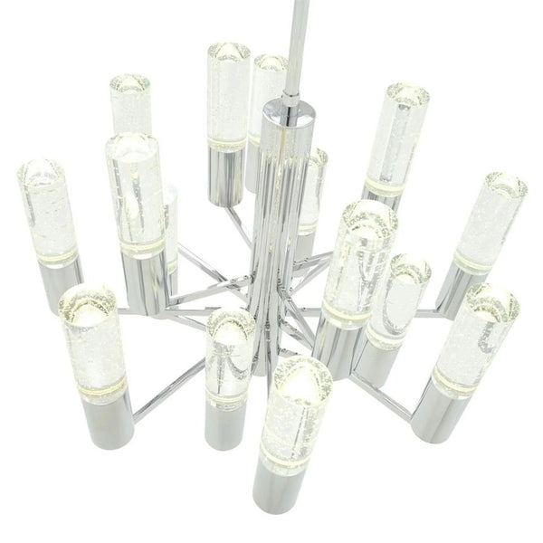 Crystal Cylinders Chandelier 16 Lights Dimmable - Arialamps