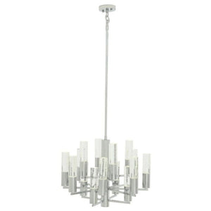 Crystal Cylinders Chandelier 16 Lights Dimmable - Arialamps