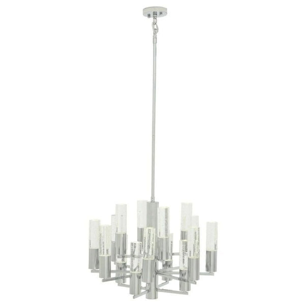 Crystal Cylinders Chandelier 16 Lights Dimmable - Arialamps