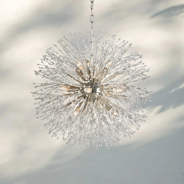 Dandelion Round Chandelier 22''30''43''-Lighting-SILVER-30"-Arialamps