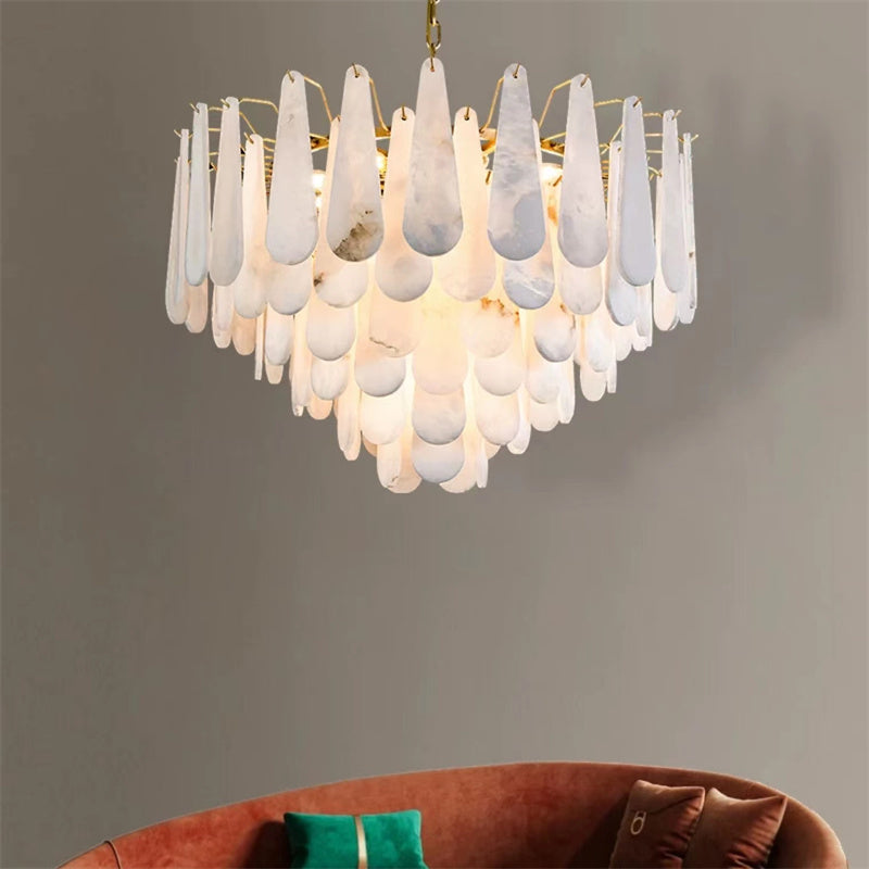 Deborah Alabaster Foyer Chandelier Lighting, Luxury Modern Lighting chandelier Kevin Studio Inc D 21.7"