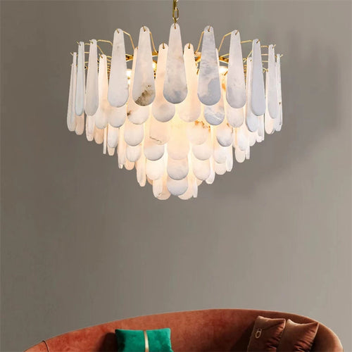 Deborah Alabaster Foyer Chandelier Lighting, Luxury Modern Lighting chandelier Kevin Studio Inc D 21.7"