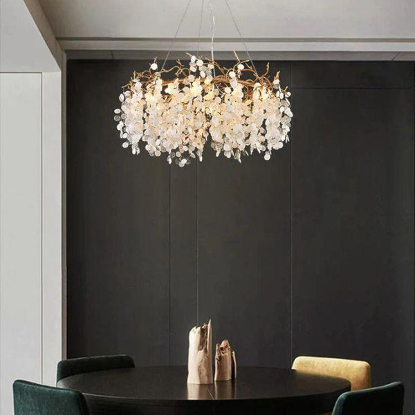 Donna Round Circle Fortune Tree Round Branch Chandelier-chandeliers for dining room,chandeliers for stairways,chandeliers for foyer,chandeliers for bedrooms,chandeliers for kitchen,chandeliers for living room-Arialamps
