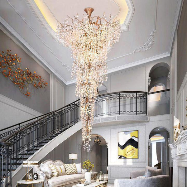 Donna Two-Tier Large Branch Chandelier-chandeliers for dining room,chandeliers for stairways,chandeliers for foyer,chandeliers for bedrooms,chandeliers for kitchen,chandeliers for living room-47.2" D-Arialamps