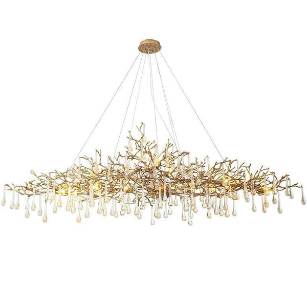 Doris Branch Crystal Chandelier Light-Chandeliers-Arialamps