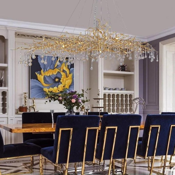 Doris Branch Crystal Chandelier Light-Chandeliers-Arialamps
