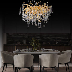 Doris Rain Branch Chandelier 23.5"D Gold-Chandelier-Arialamps