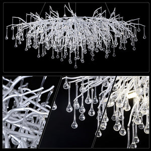 Doris Rectangle Branch Chandelier 45"L Silver-Chandelier-Arialamps