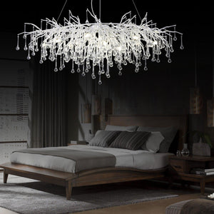 Doris Rectangle Branch Chandelier 45"L Silver-Chandelier-Arialamps