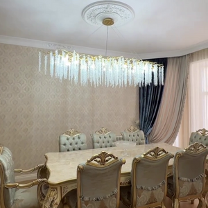 Elegant Crystal Icicle Chandelier in Branch Style for Dining Table Use-Chandeliers-Arialamps
