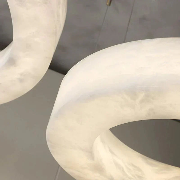 Emerald Real Alabaster Ring Chandelier, Modern Circular Chandelier Chandelier Kevin Studio Inc