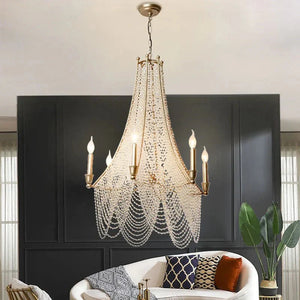 Extra Large European Crystal Beaded Chandelier Candle Light for Stairs / Duplex / Villa - Arialamps