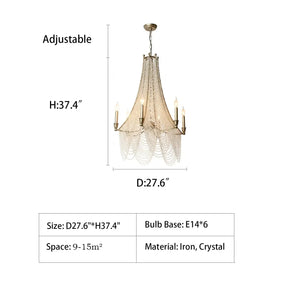 Extra Large European Crystal Beaded Chandelier Candle Light for Stairs / Duplex / Villa - Arialamps