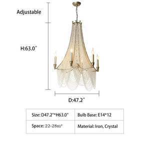 Extra Large European Crystal Beaded Chandelier Candle Light for Stairs / Duplex / Villa - Arialamps