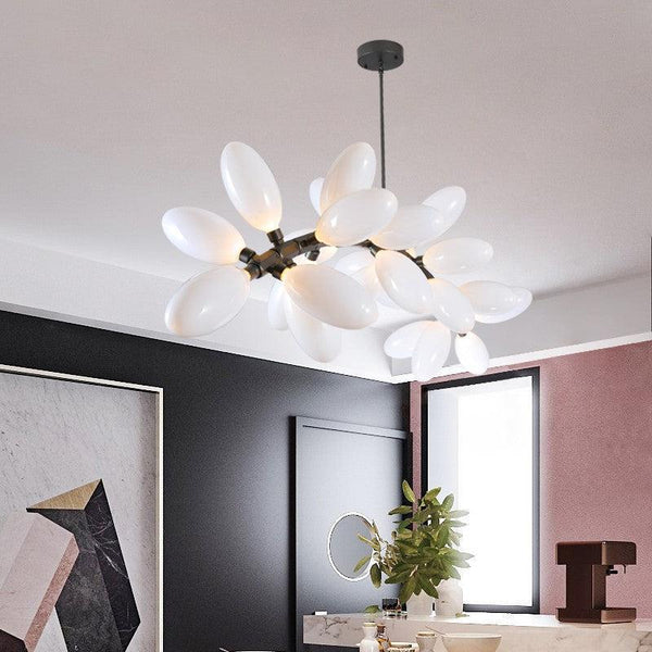 Fashion Grape Artistic Linear Chandelier-chandeliers for dining room,chandeliers for stairw-42.1" L X 23.2" W X 23.6" H-Black-Arialamps