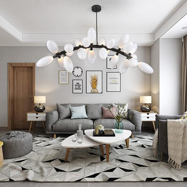 Fashion Grape Artistic Linear Chandelier-chandeliers for dining room,chandeliers for stairw-57.1" L X 31.5" W X 23.6" H-Black-Arialamps