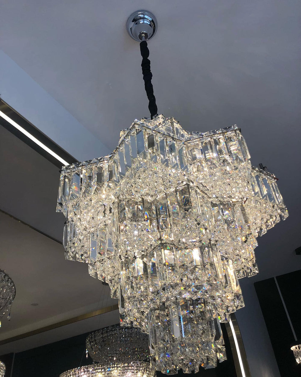 Fashion Star Shaped Chandelier Crystal Ceiling Light Fixture For Small Living Room/ Bedroom